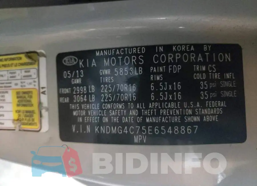 KNDMG4C75E6548867 Photo# 10