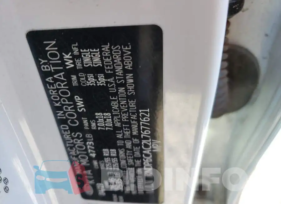 KNDP6CAC2L7677621 Photo# 10