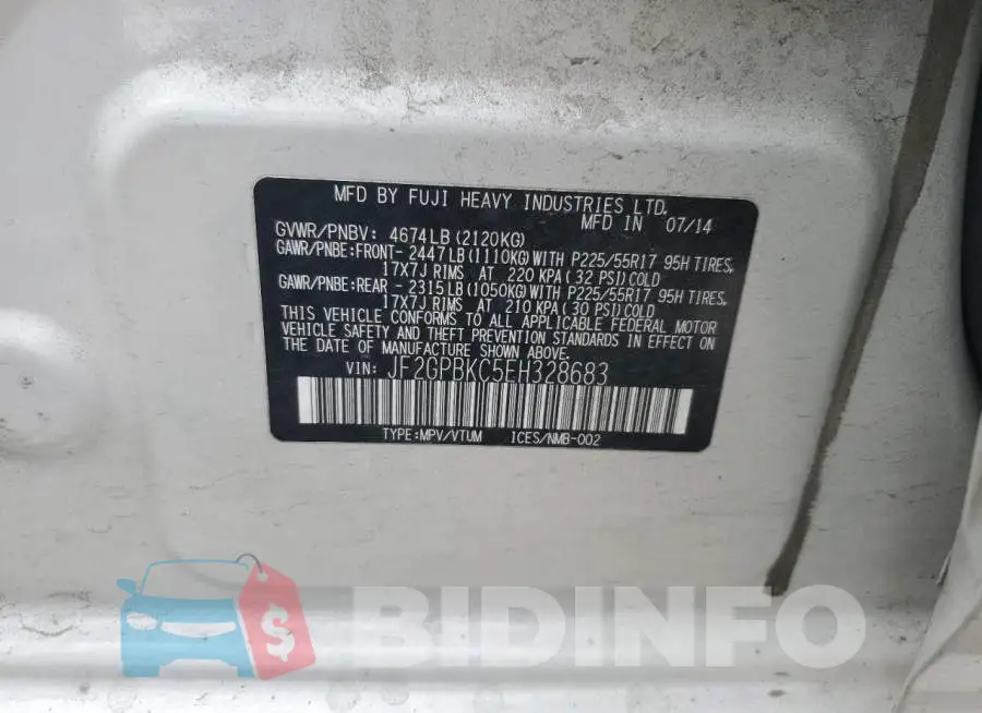 JF2GPBKC5EH328683 Photo# 13