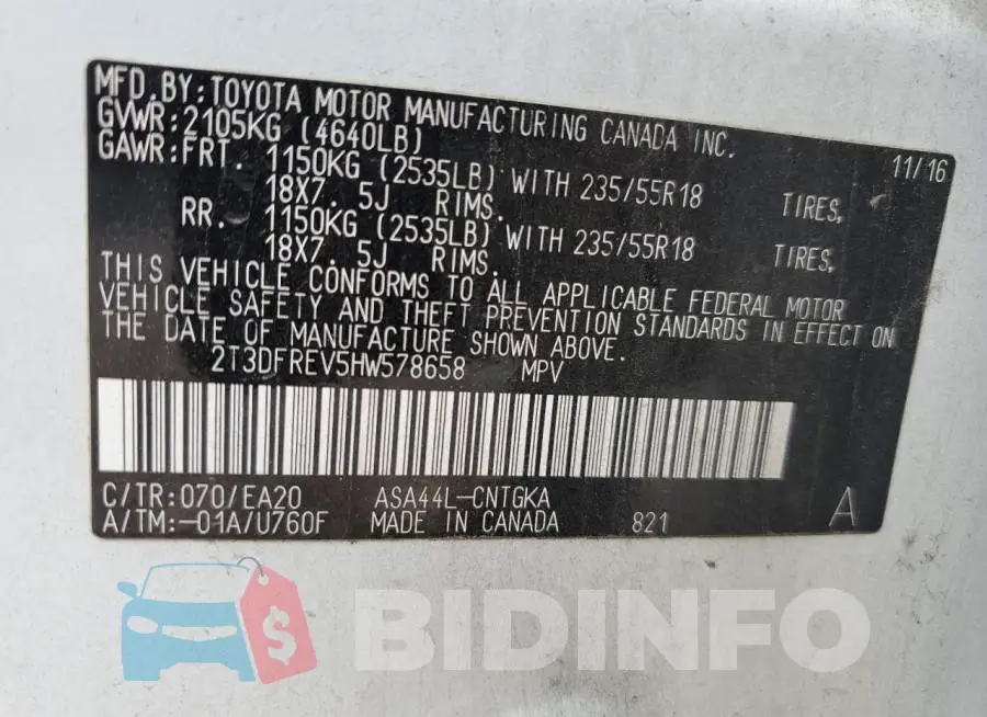 2T3DFREV5HW578658 Photo# 12