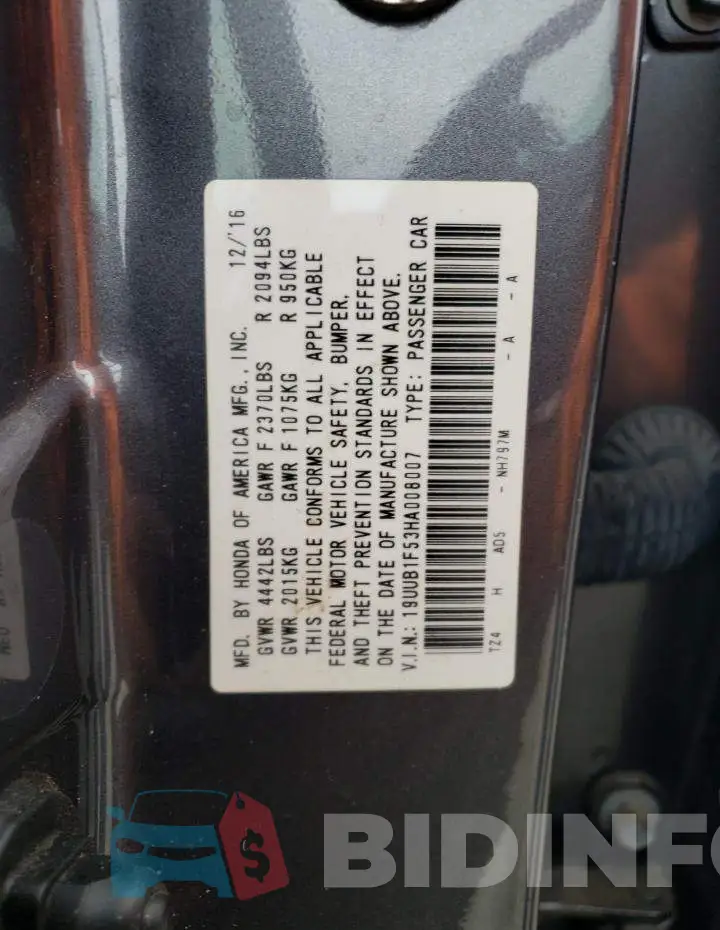 19UUB1F53HA008007 Photo# 12