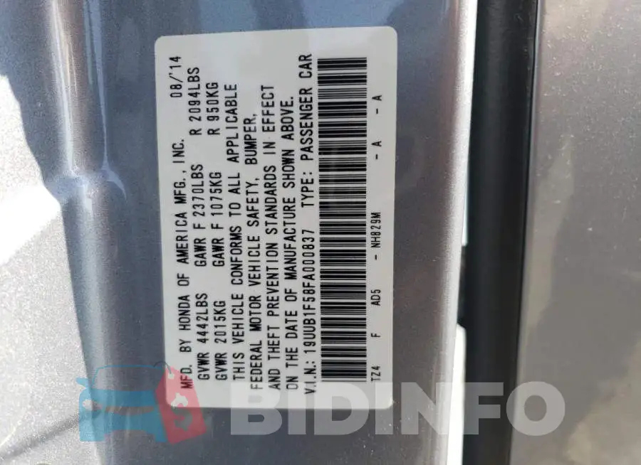19UUB1F58FA000837 Photo# 12