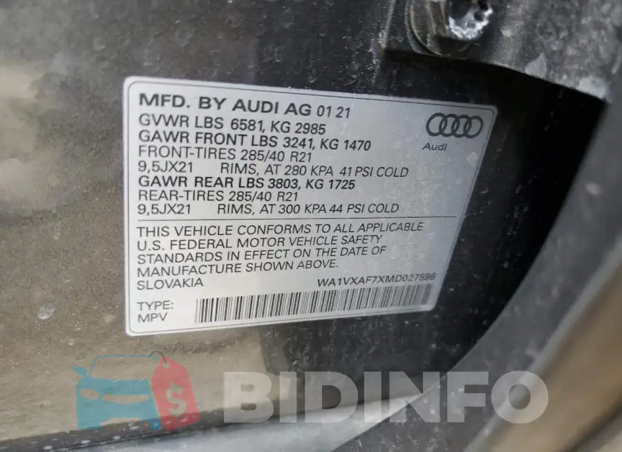 WA1VXAF7XMD027596 Photo# 13