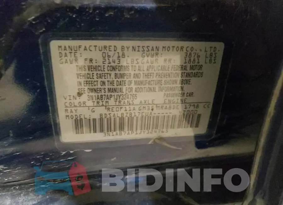 3N1AB7AP1JY324765 Photo# 12