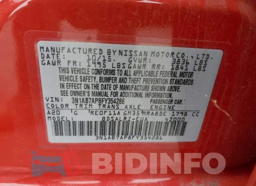 3N1AB7AP8FY354286 Photo# 12