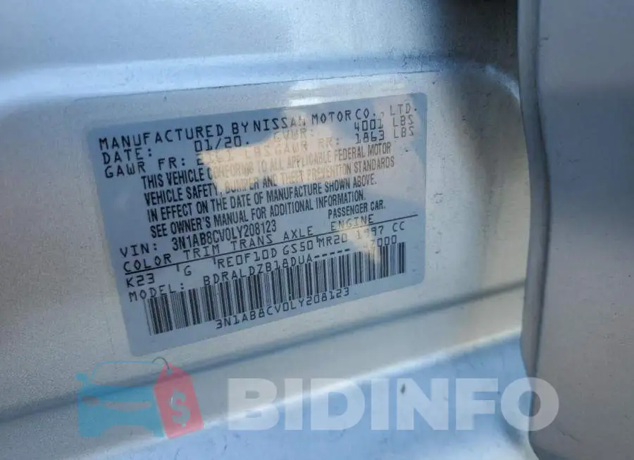 3N1AB8CV0LY208123 Photo# 12