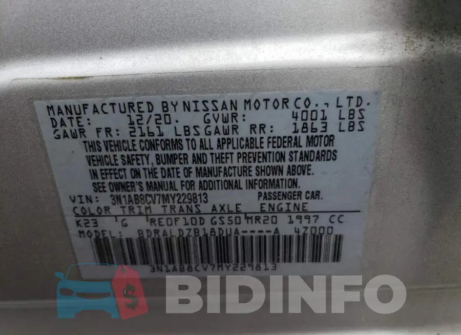 3N1AB8CV7MY229813 Photo# 12