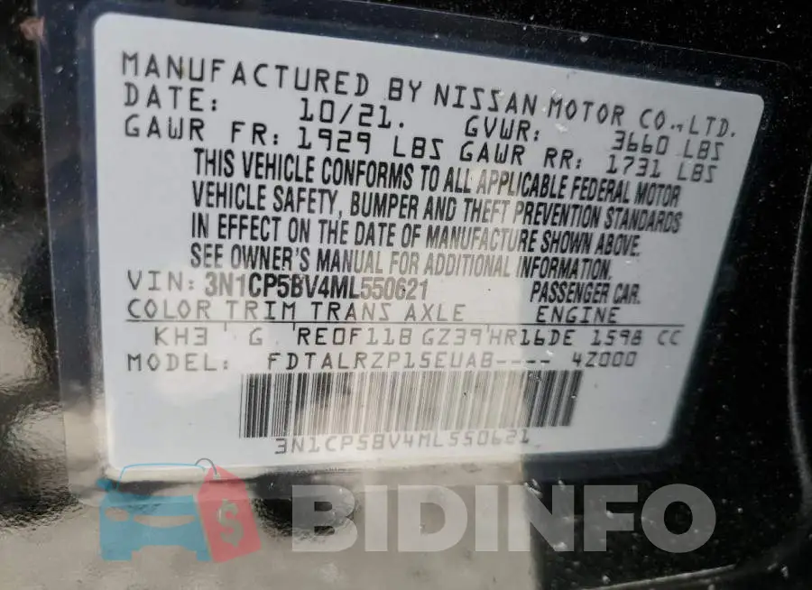 3N1CP5BV4ML550621 Photo# 13