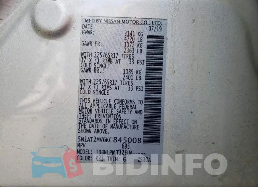 5N1AT2MV6KC845008 Photo# 14