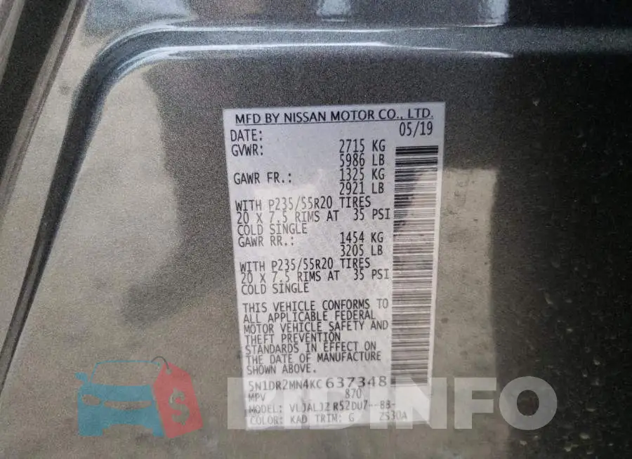 5N1DR2MN4KC637348 Photo# 14