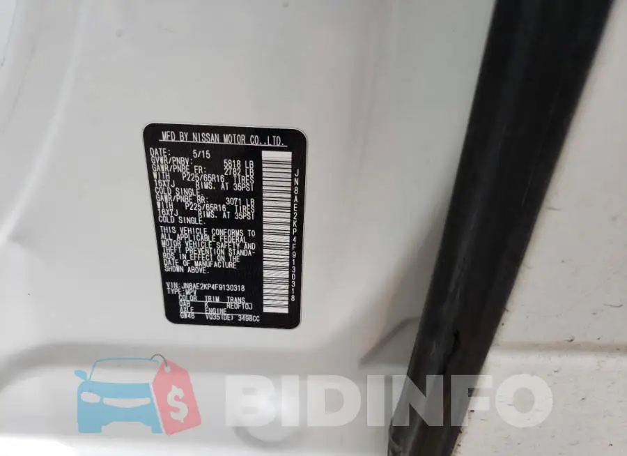 JN8AE2KP4F9130318 Photo# 14