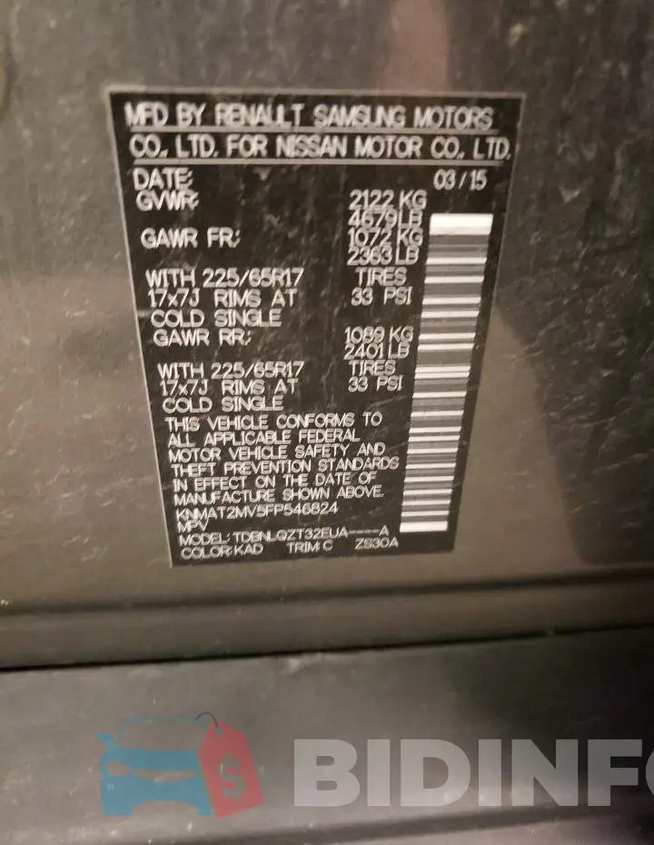 KNMAT2MV5FP546824 Photo# 13