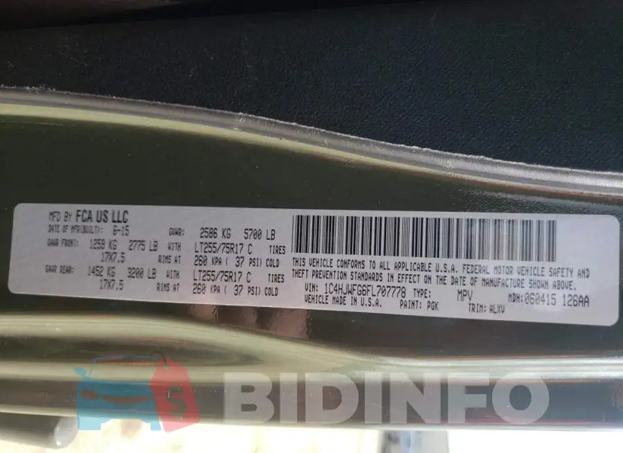 1C4HJWFG6FL707778 Photo# 12