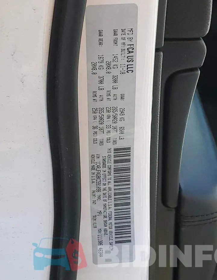 1C4RJFAG8KC591098 Photo# 13
