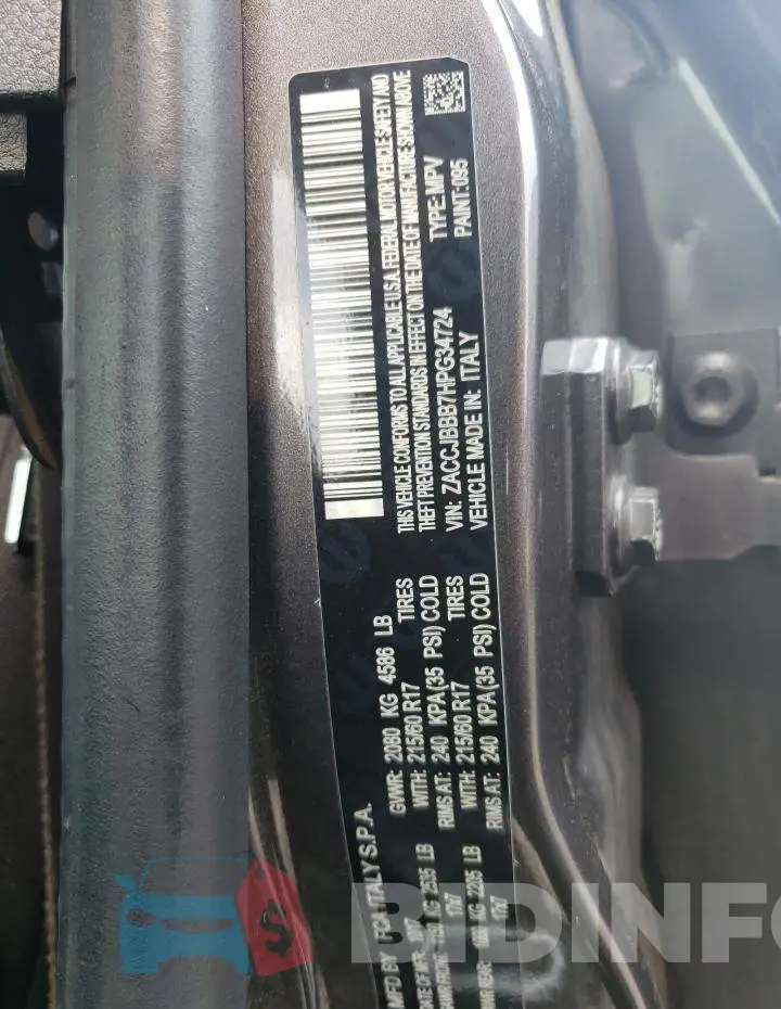 ZACCJBBB7HPG34724 Photo# 12