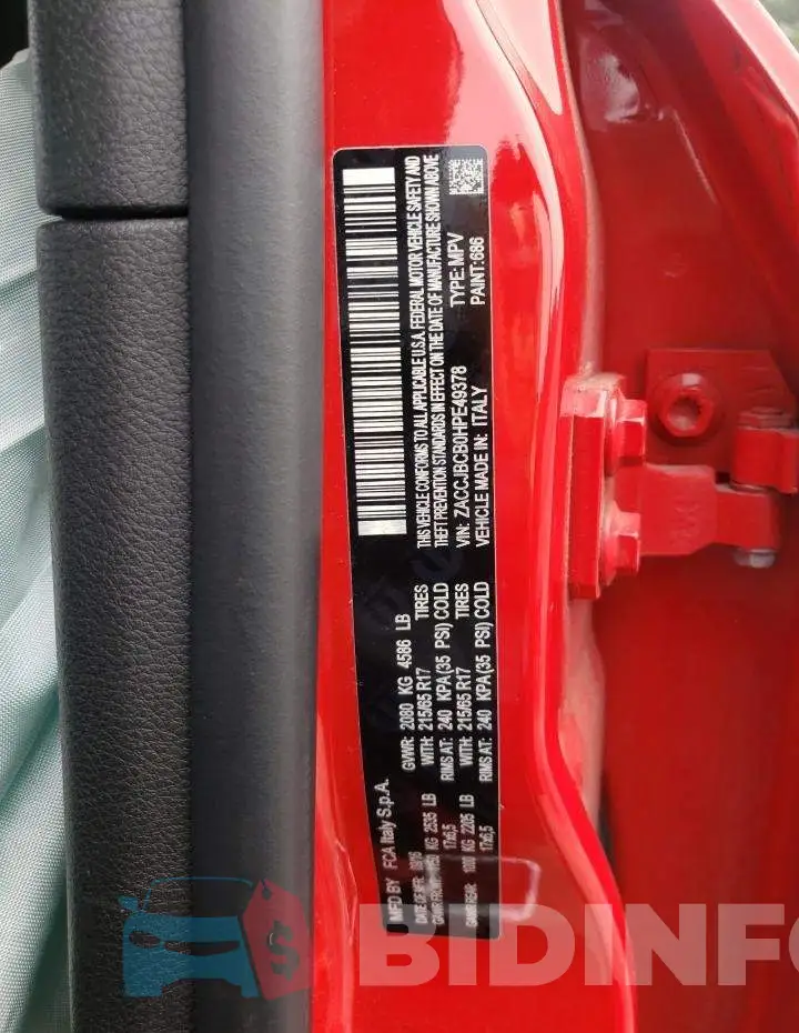 ZACCJBCB0HPE49378 Photo# 12