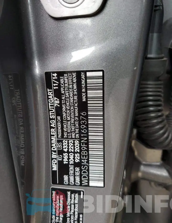 WDDSJ4EB9FN169376 Photo# 12