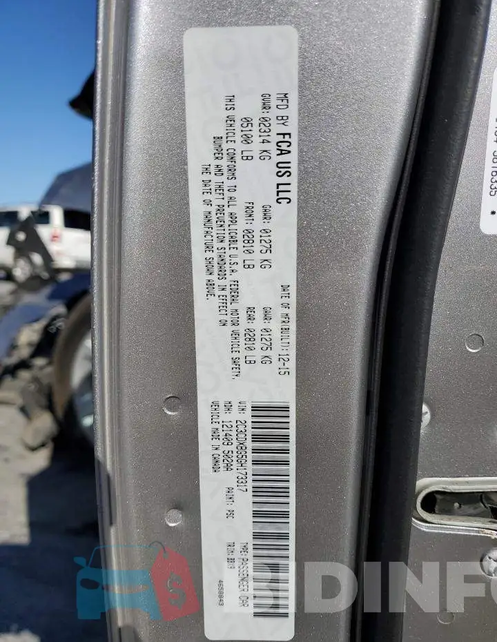 2C3CDXBG5GH173317 Photo# 10