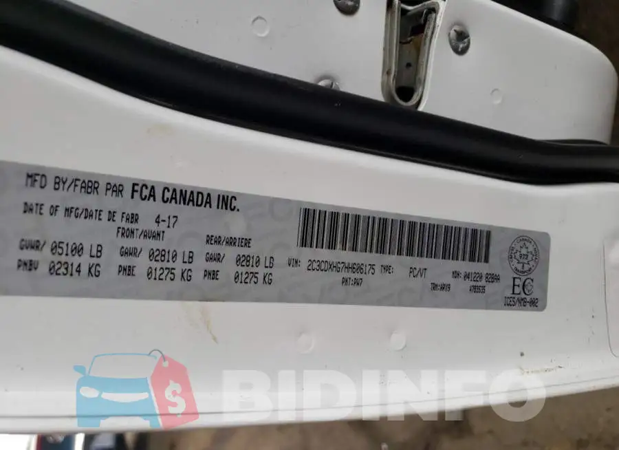 2C3CDXHG7HH606175 Photo# 12