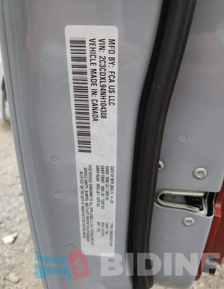 2C3CDXL94NH104308 Photo# 13