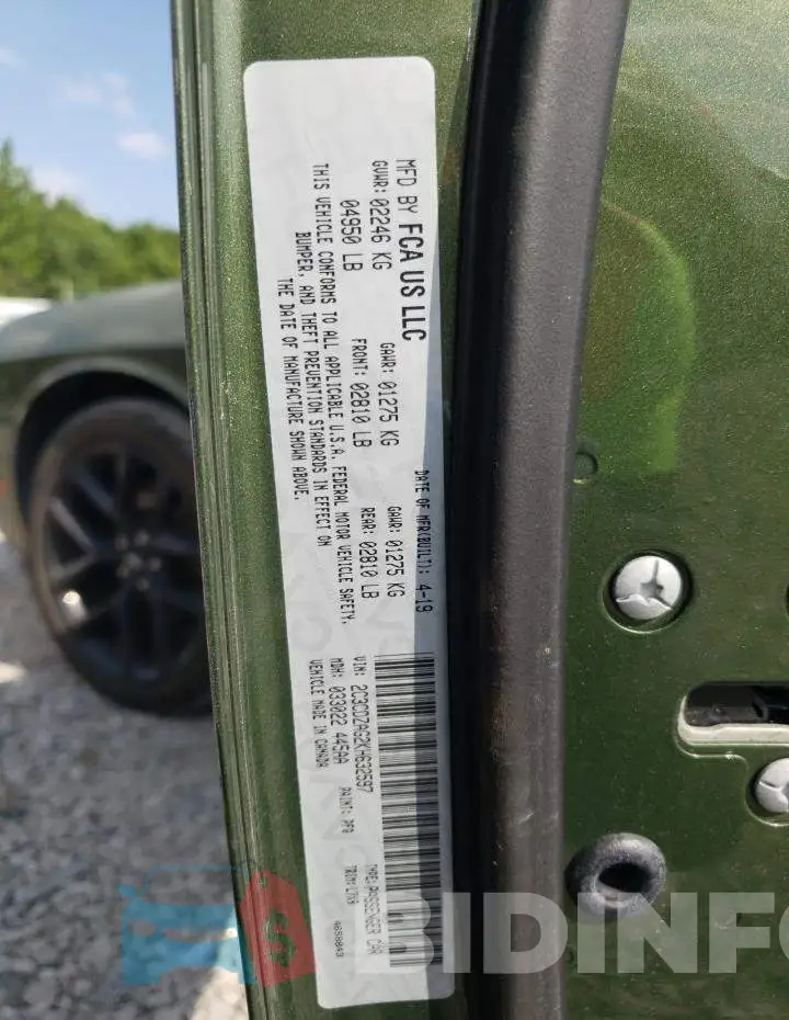 2C3CDZAG2KH632597 Photo# 12