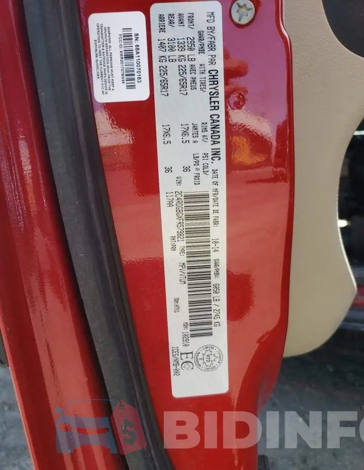 2C4RDGBGXFR579821 Photo# 13