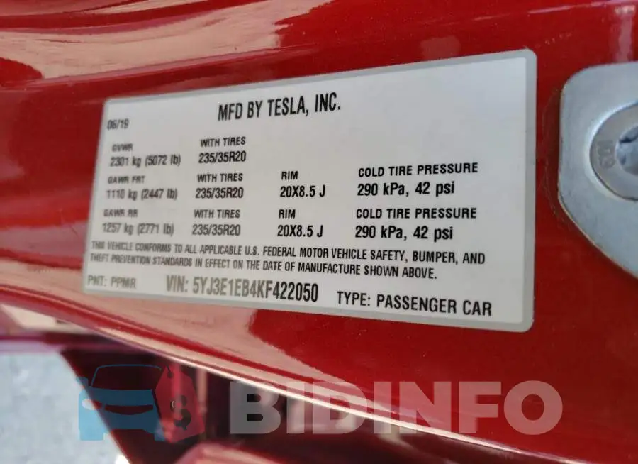 5YJ3E1EB4KF422050 Photo# 13