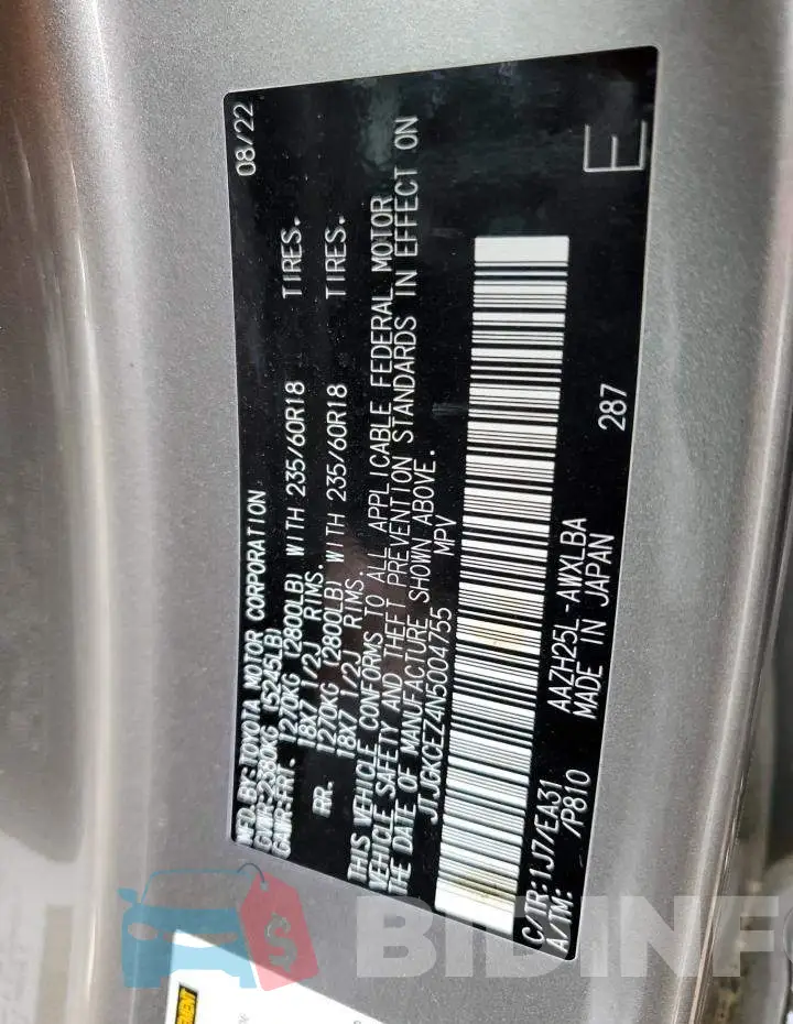 JTJGKCEZ4N5004755 Photo# 13