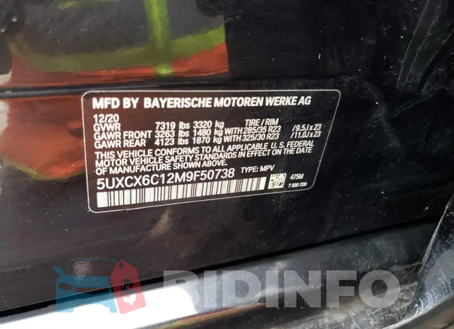 5UXCX6C12M9F50738 Photo# 13