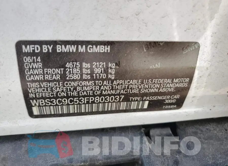 WBS3C9C53FP803037 Photo# 12