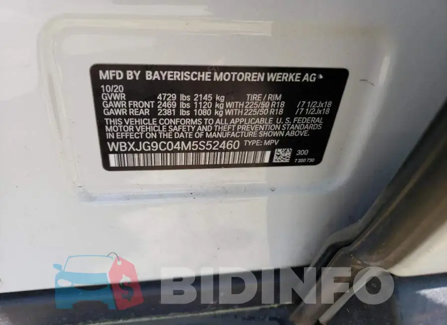 WBXJG9C04M5S52460 Photo# 13