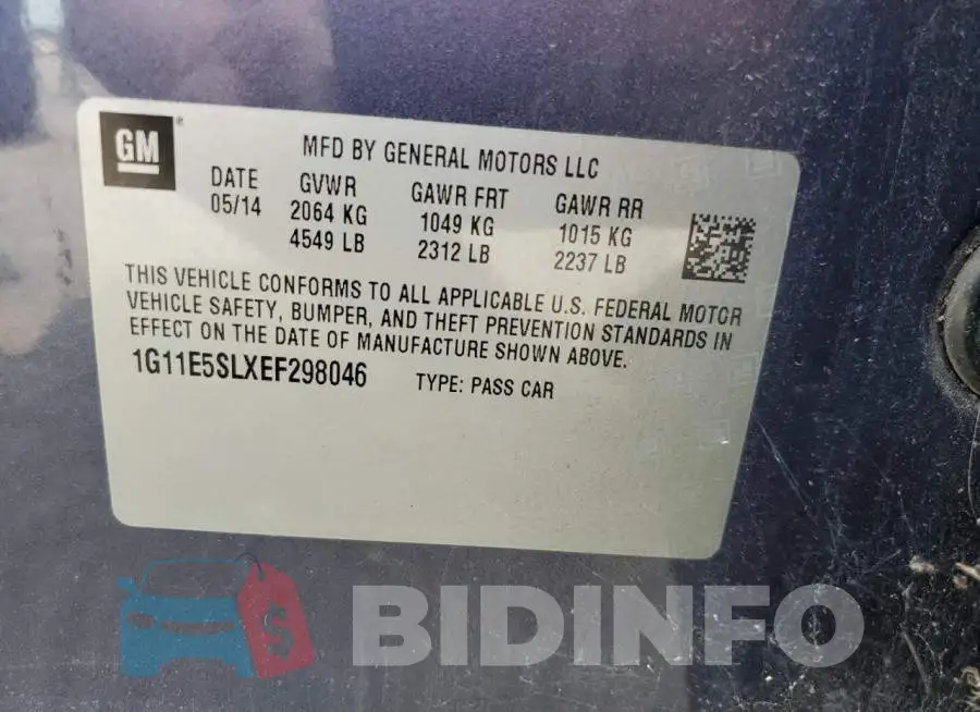 1G11E5SLXEF298046 Photo# 13