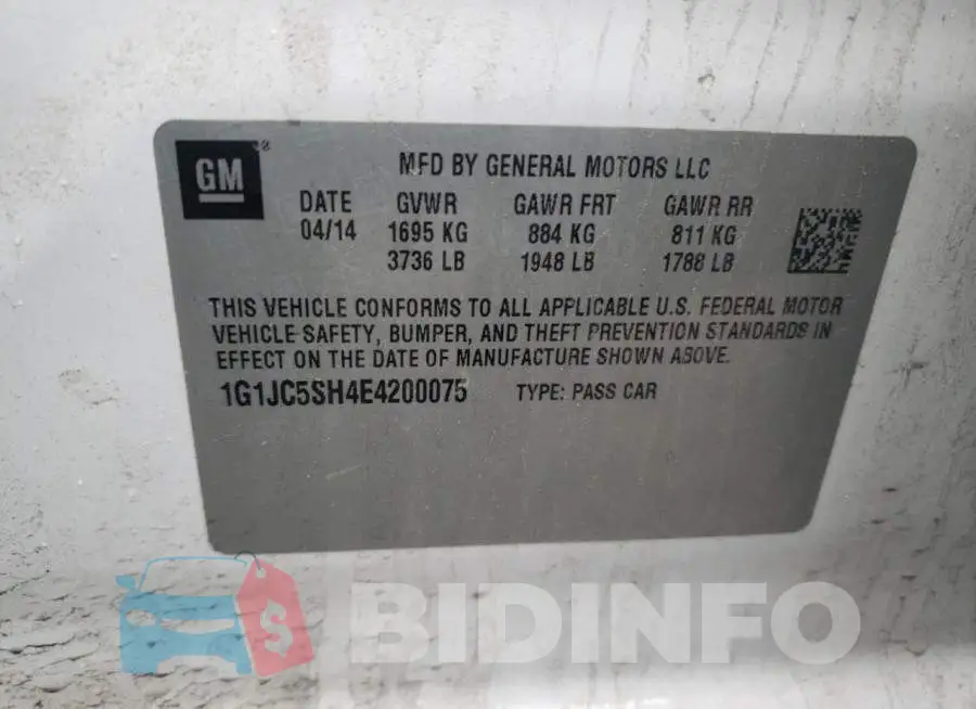 1G1JC5SH4E4200075 Photo# 12