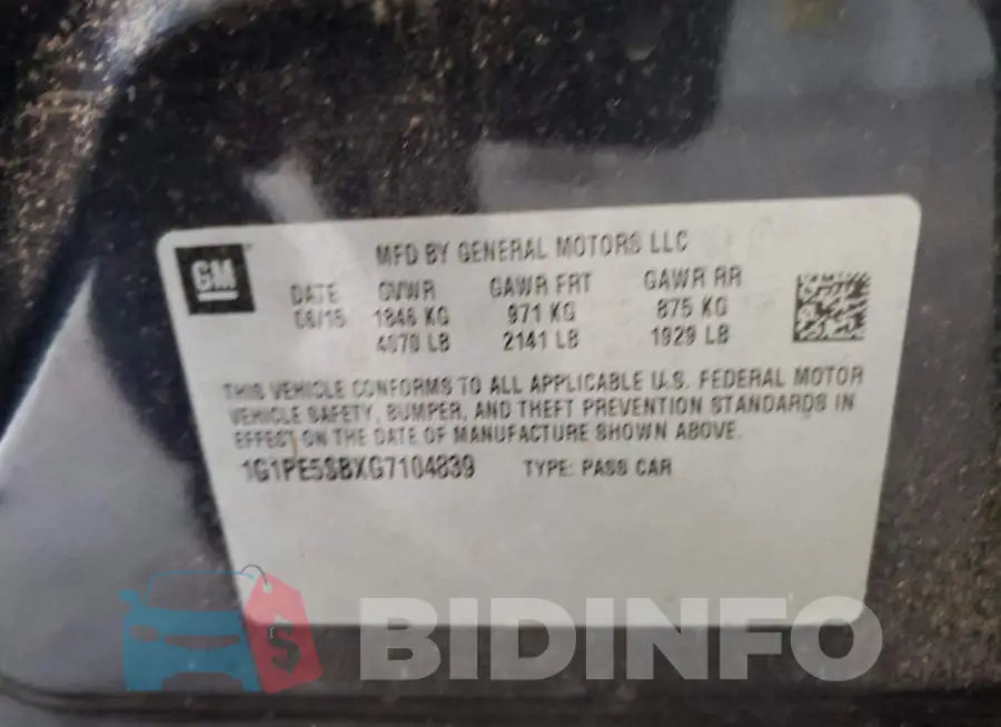 1G1PE5SBXG7104839 Photo# 12