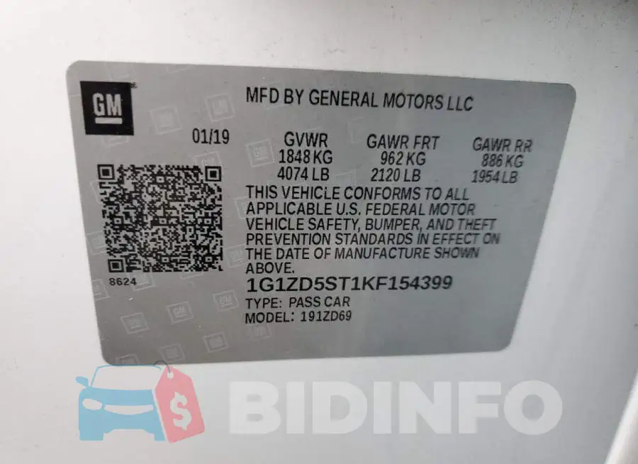 1G1ZD5ST1KF154399 Photo# 12