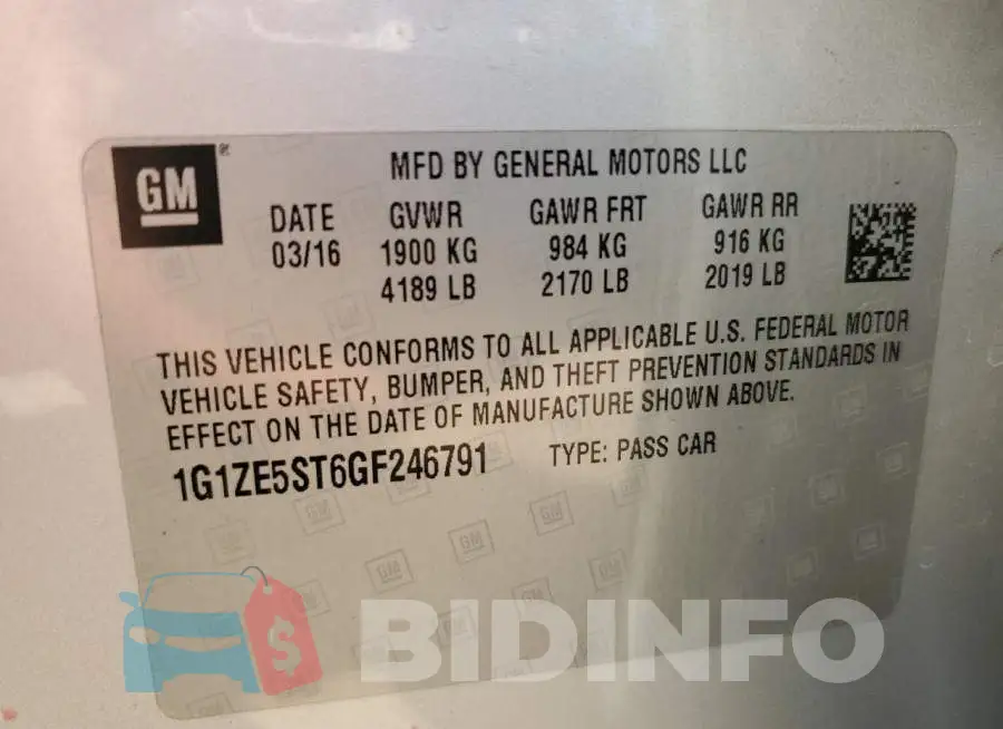 1G1ZE5ST6GF246791 Photo# 12