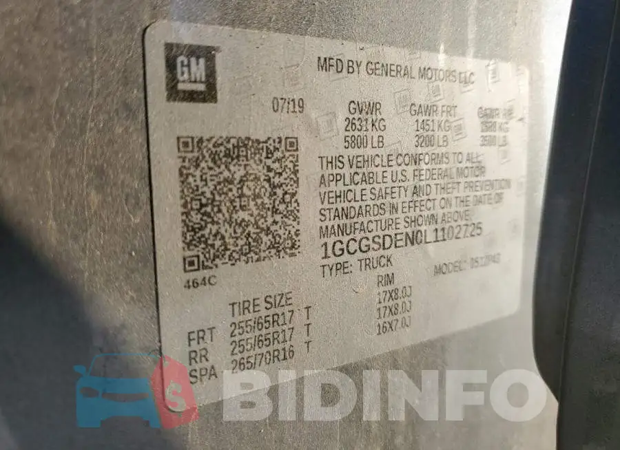 1GCGSDEN0L1102725 Photo# 13