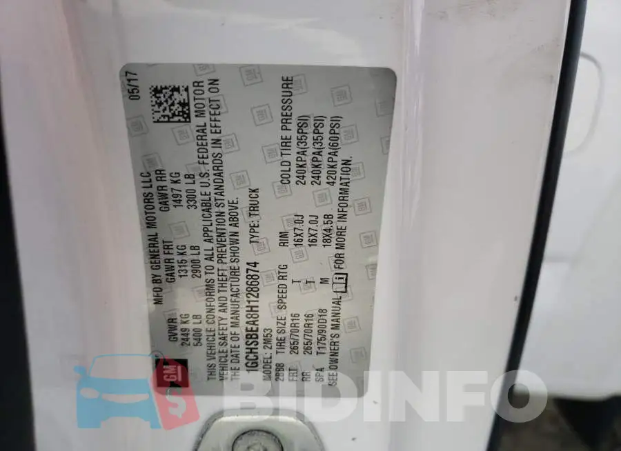 1GCHSBEA8H1286874 Photo# 12