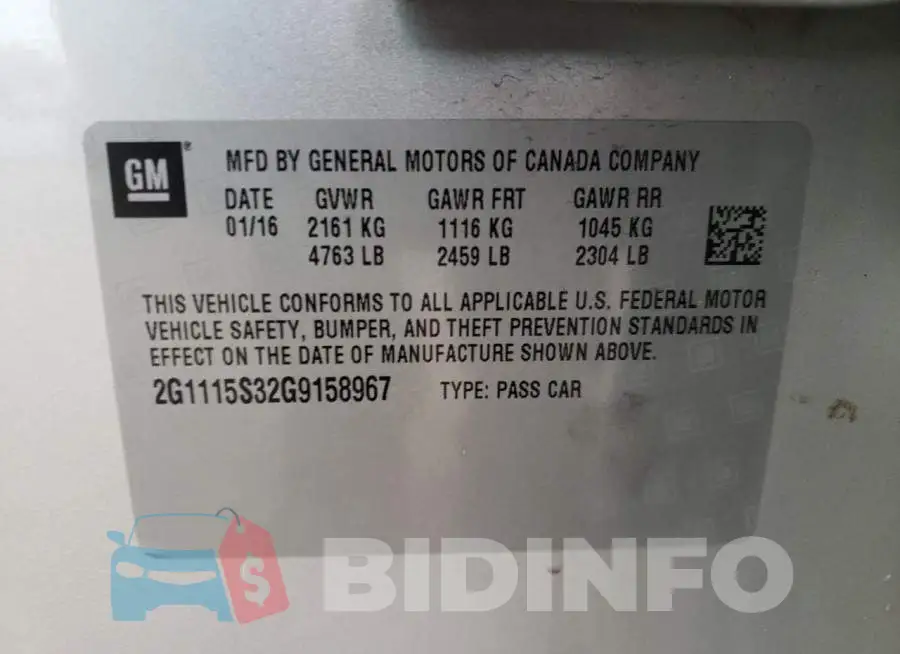 2G1115S32G9158967 Photo# 12