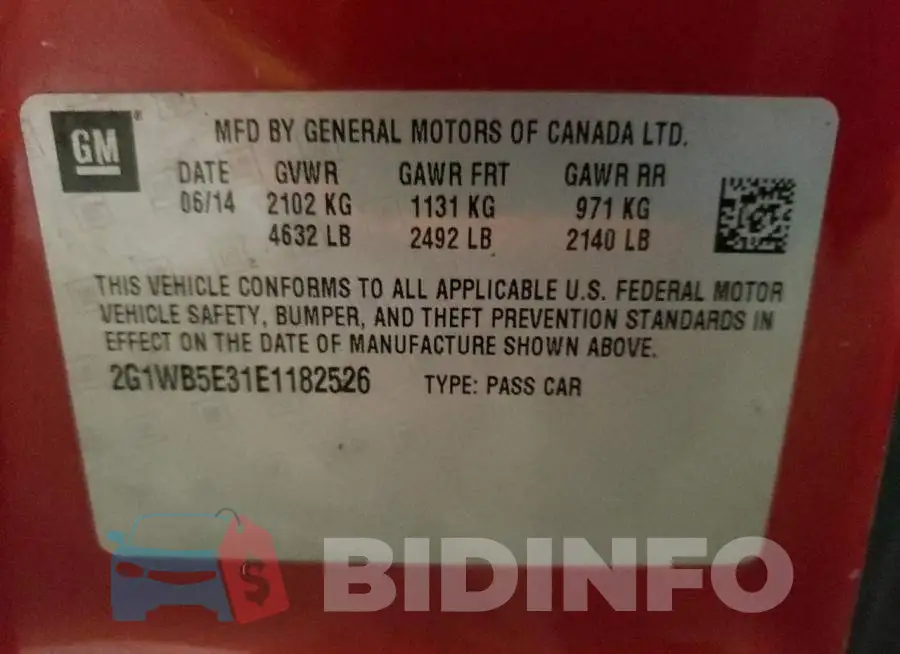2G1WB5E31E1182526 Photo# 12