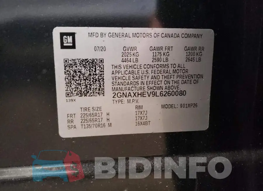 2GNAXHEV9L6260080 Photo# 14