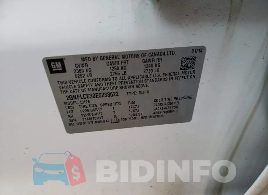 2GNFLCE30E6238622 Photo# 13