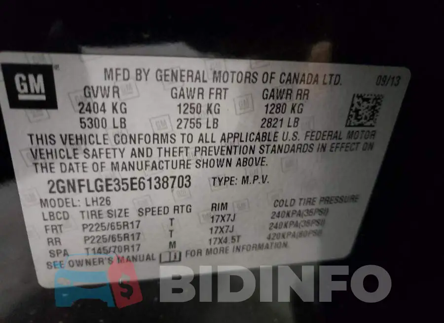2GNFLGE35E6138703 Photo# 14