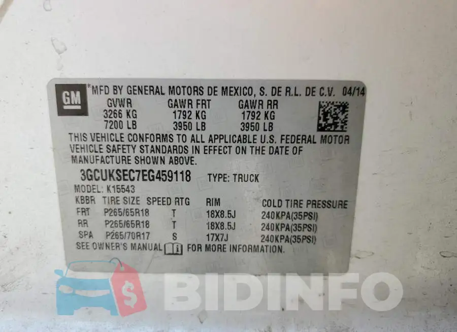 3GCUKSEC7EG459118 Photo# 12