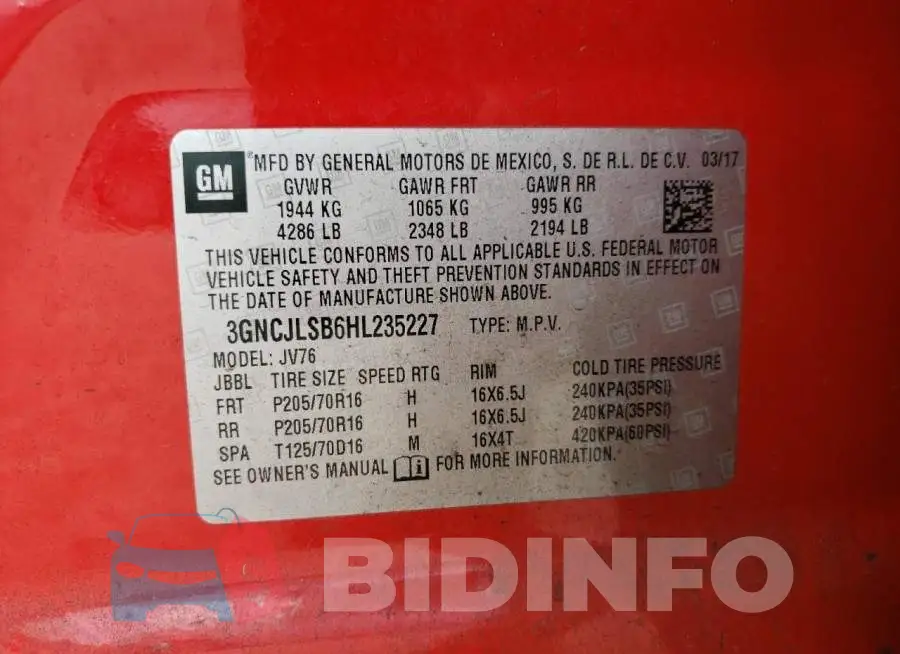 3GNCJLSB6HL235227 Photo# 13