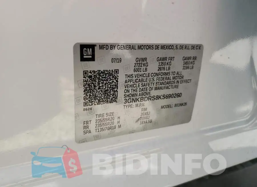 3GNKBDRS8KS690260 Photo# 12
