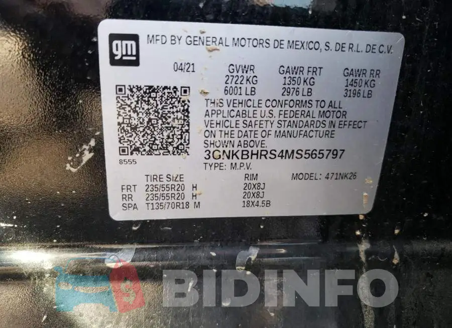 3GNKBHRS4MS565797 Photo# 13