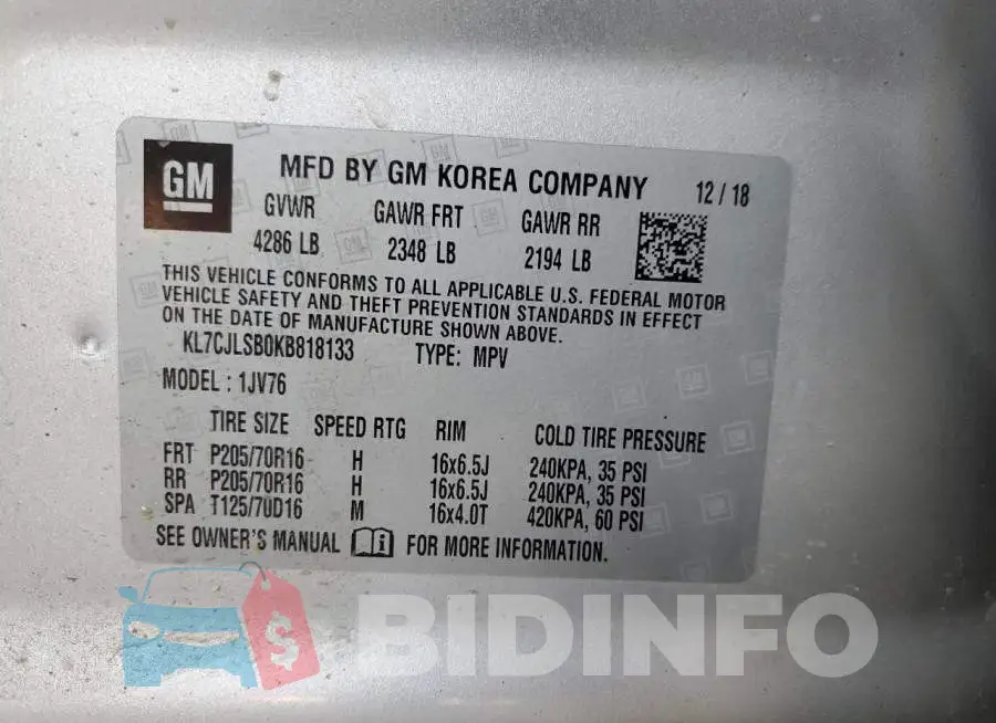 KL7CJLSB0KB818133 Photo# 12