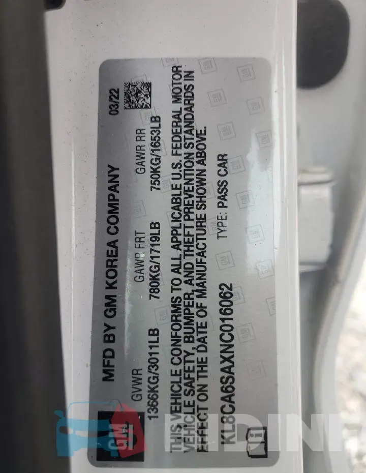 KL8CA6SAXNC016062 Photo# 12