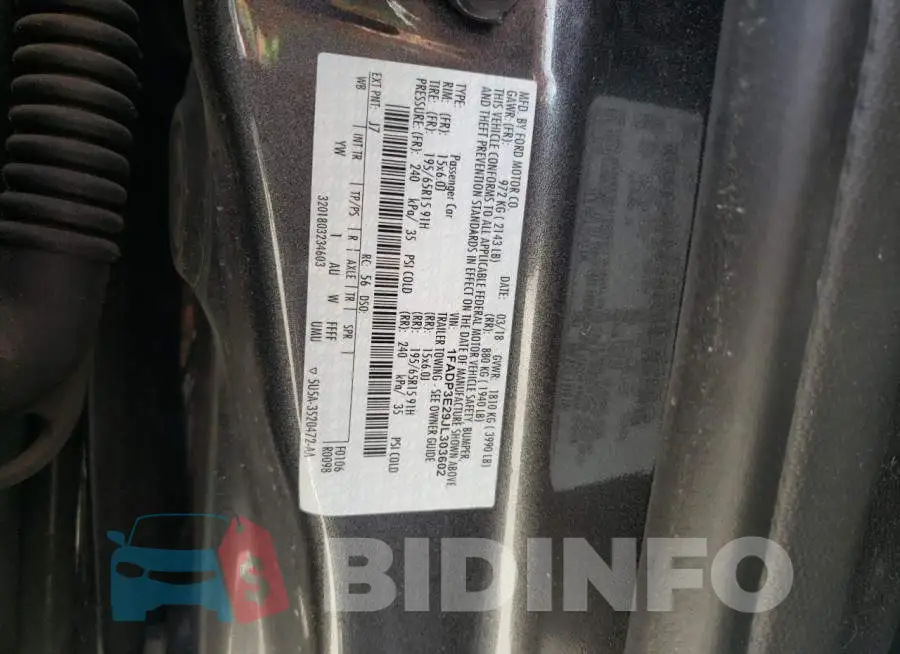 1FADP3E29JL303602 Photo# 12